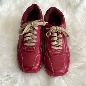 cute red leather women’s shoes